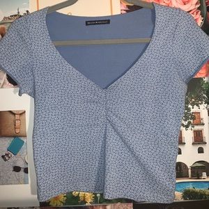 Brandy Melville Blue Floral Gina Top